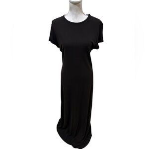 Vintage Ann Taylor dark brown short sleeve stretchy casual maxi Dress size 14